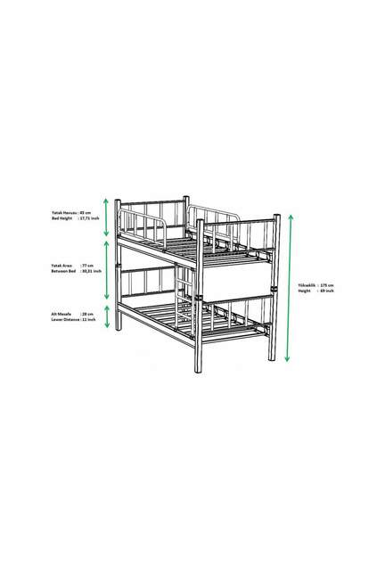 Yurt Metal Ranza 90x200 ARM034 Gri