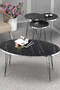 Black Wire Silver Coffee Table Set Ellipse