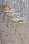 Nesting Table And Center Table Ellipse Set Gold Cream Wire