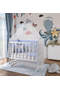 White Mother's Side Crib Blue-White