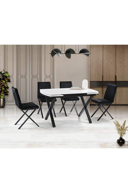 Güneş Beyaz Masa & Mono Sandalye Takımı HDR1255