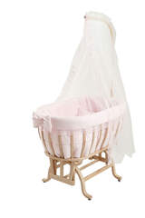 Wooden Organic Basket Crib Pink