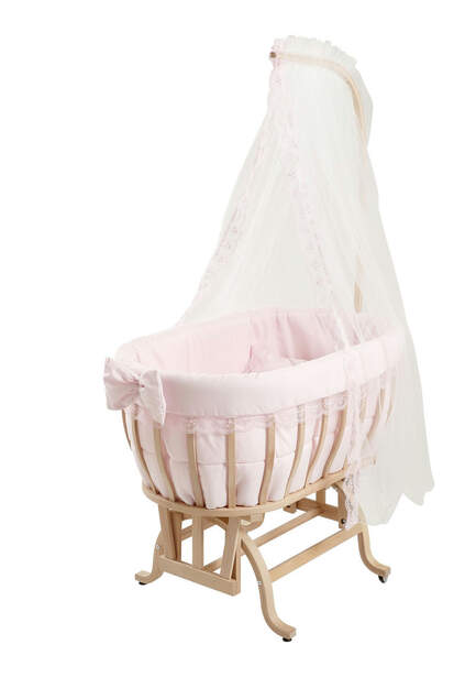 Wooden Organic Basket Crib Pink