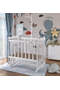 White Mother's Side Crib Blue-White