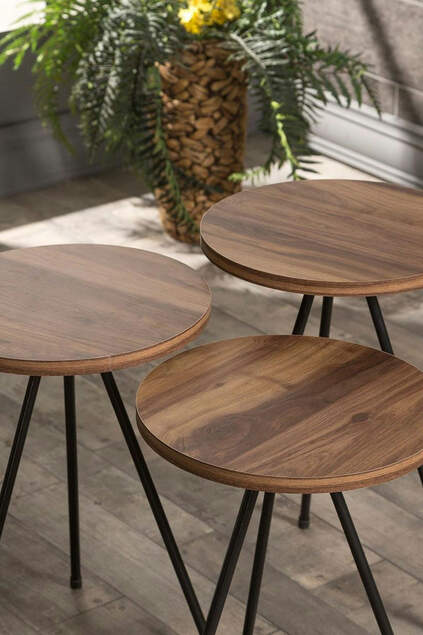 Nesting Table And Center Table Set Kr Metal Walnut Nesting Table And Center Table Set Kr Metal Walnut