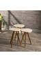 Nesting Table 3 Pcs Wooden Turned Leg Cream