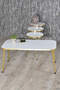 Nesting Table And Center Table Kr Gold Metal Leg Gold Cream Set