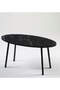 Center Table Metal Leg Ellipse Black Marble Pattern