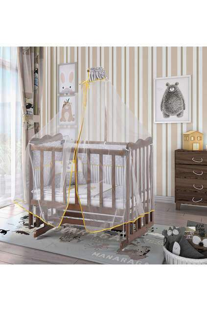 Walnut Mother's Side Crib Pink