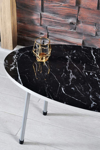 Tavolo centrale Ellipse Silver Metal Gamba Bendir Silver