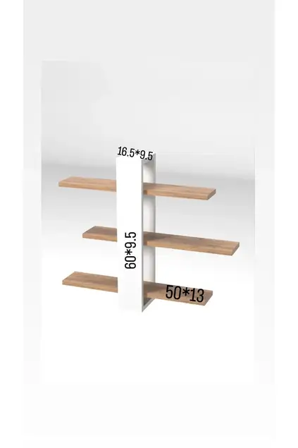 3 Raflı Dekoratif Duvar Rafı 3 Raflı Dekoratif Duvar Rafı