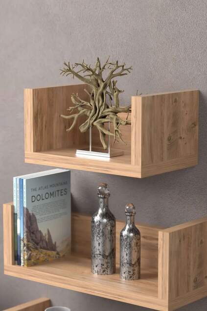 Walnut Decorative Wall Shelf