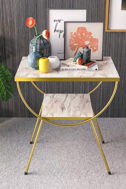 Side Table Nightstand Metal Leg Gold Efes