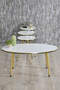 Nesting Table And Center Table Ellipse Set Double Gold White Wire