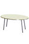 Nesting Table And Center Table Ellipse Set Black Wire Leg Gold White