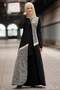 Silvery Abaya Black