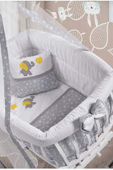 White Basket Crib Yellow