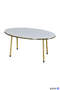 Center Table White Ellipse Metal Leg Double Gold