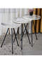 Nesting Table 3-Set Black Metal Leg Silver Efes