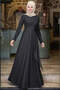 Schwarze Farbe Mara Silbriges Abendkleid