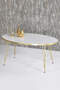 Nesting Table And Center Table Ellipse Gold Metal Leg Gold Bendir Set