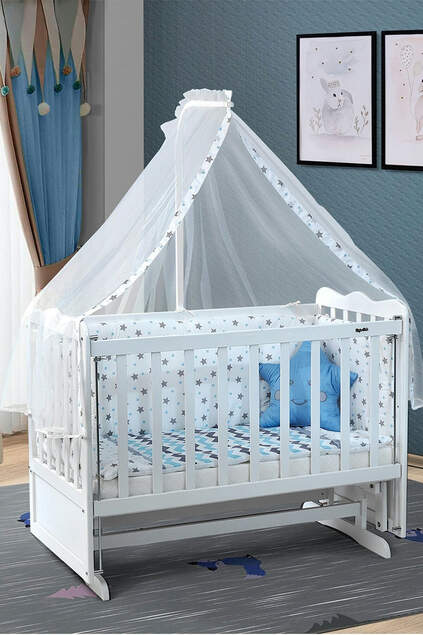 Beyaz Anne Yanı Beşik Karyola Beyaz Anne Yanı Beşik Karyola