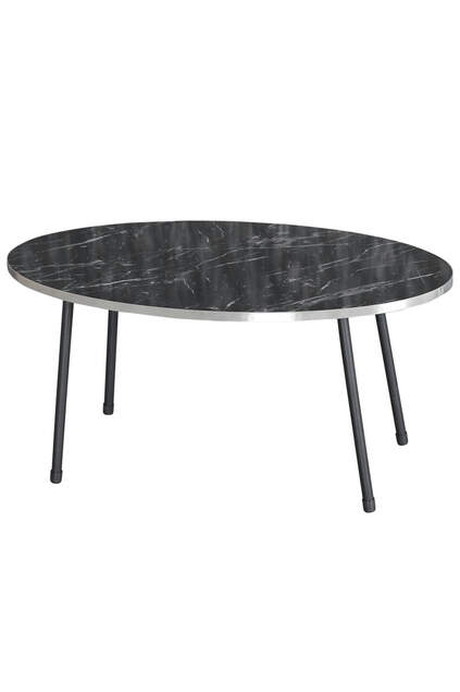 Centrotavola Ellipse Gamba Metallo Nero Silver Bendir