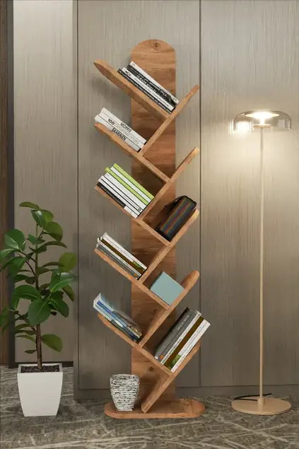 10 Shelves Decorative Compartment Bookcase