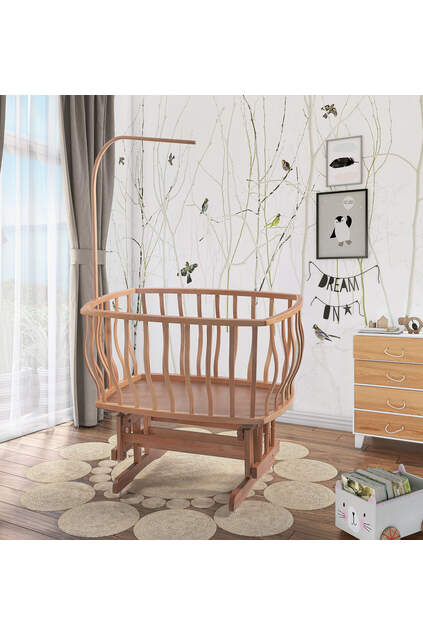 Natural Basket Crib Pink