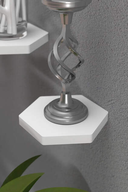 Sechseckiges Wandregal, 3-teilig Sechseckiges Wandregal, 3-teilig