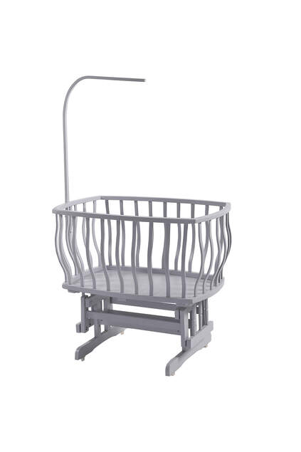 Gray Basket Crib Pink