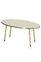 Center Table Cream Ellipse Metal Leg Double Gold