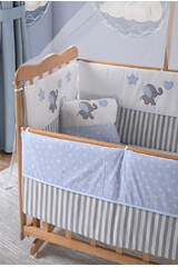 Natural Mother's Side Crib Blue