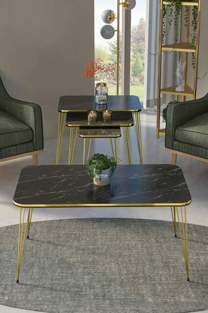 Nesting Table Kr And Center Table Kr Set Double Gold Bendir Wire