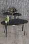 Nesting Table And Center Table Ellipse Set Black Metal Leg Double Gold Efes