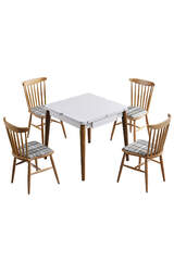 Tesla White Table And Chair Set FRL1041