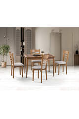 Set Tavolo Zen Noce & Sedie Crestato HDR1266