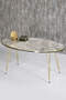 Nesting Table And Center Table Ellipse Set Double Gold Cream Wire Leg