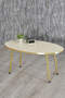 Nesting Table And Center Table Ellipse Cream Set Metal Leg Double Gold