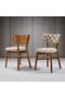 Magnolia Gray Marble Table & Eagle Walnut Chair Set HDR1236