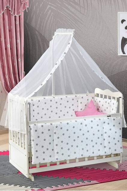 Cream Mother's Side Crib Bedstead