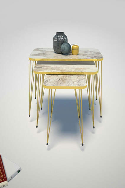 Nesting Table Kr And Center Table Kr Set Gold Efes Wire