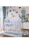 White Mother's Side Crib Blue-White