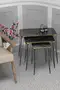 Black Wire Double Gold Square Zigon Coffee Table