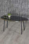 Center Table Ellipse Black Metal Leg Double Gold Bendir