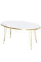 Center Table Ellipse Gold White Wire