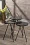 Nesting Table And Center Table Set Kr Metal Marble Pattern Black