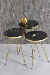 Nesting Table Gold White Wire