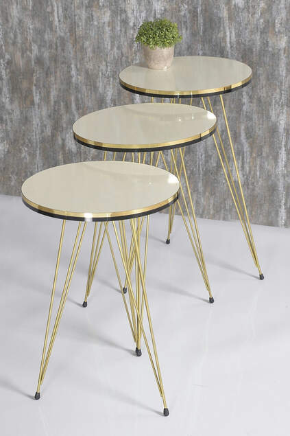 Nesting Table Efes Metal Leg Double Gold