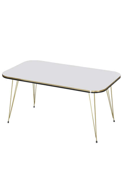 Center Table Cr Double Gold White Wire Leg